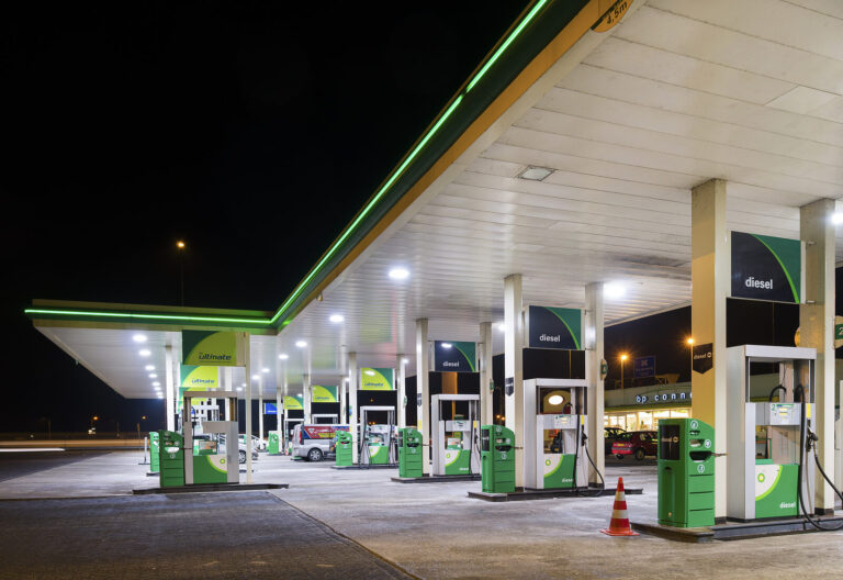 Gas station at night