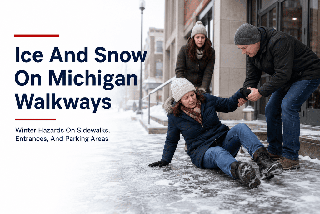 Ice and Snow on Michigan Walkways