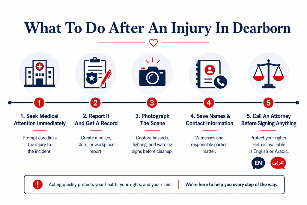 What to Do After an Injury in Dearborn