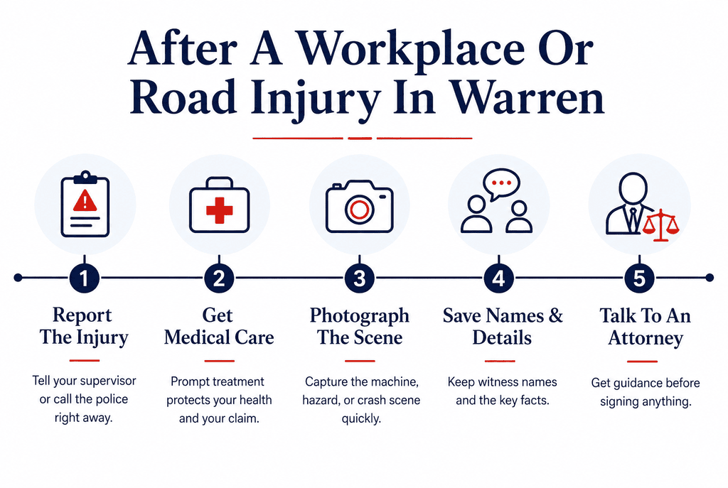 After a Workplace or Road Injury in Warren