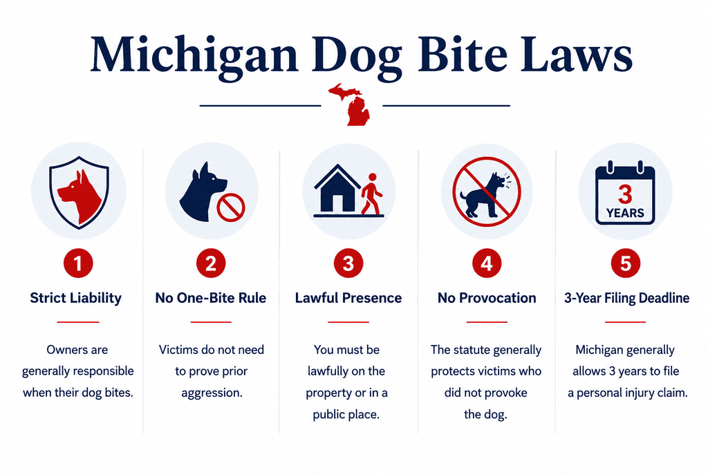 Michigan Dog Bite Laws: Strict Liability Protection