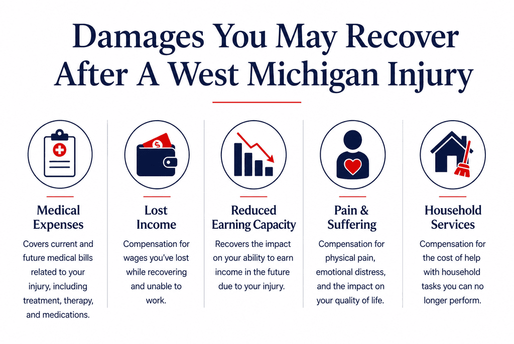 Damages You May Recover After a West Michigan Injury