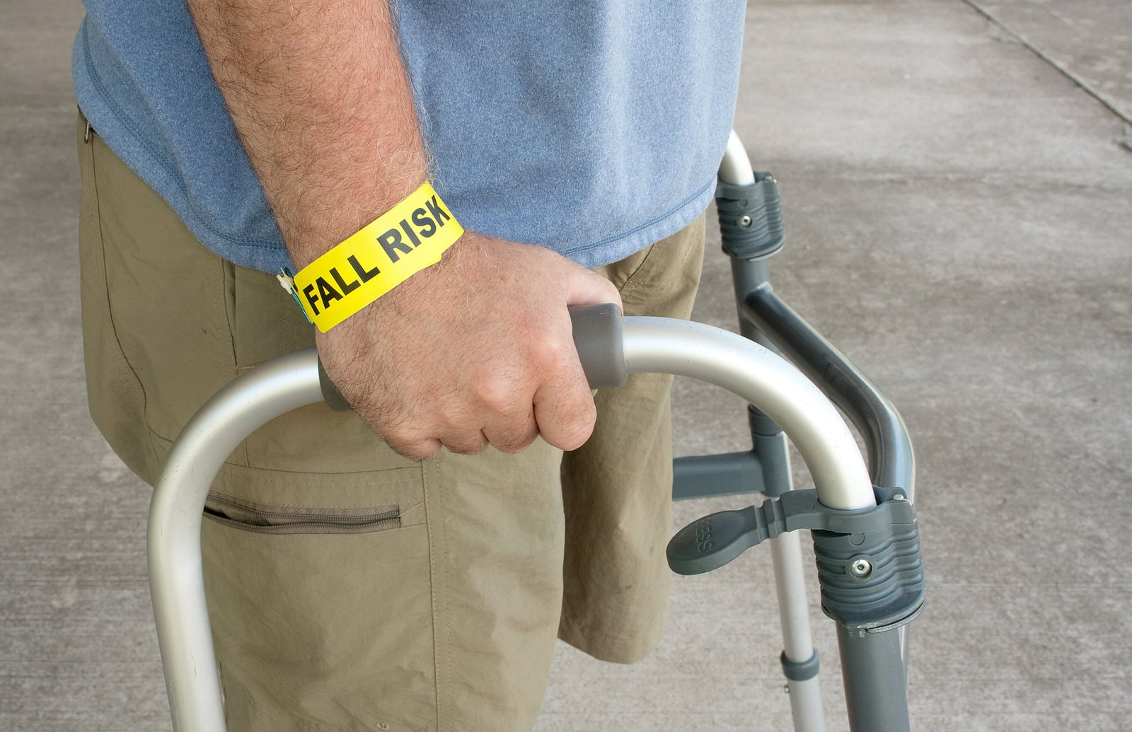 Man using walker for support