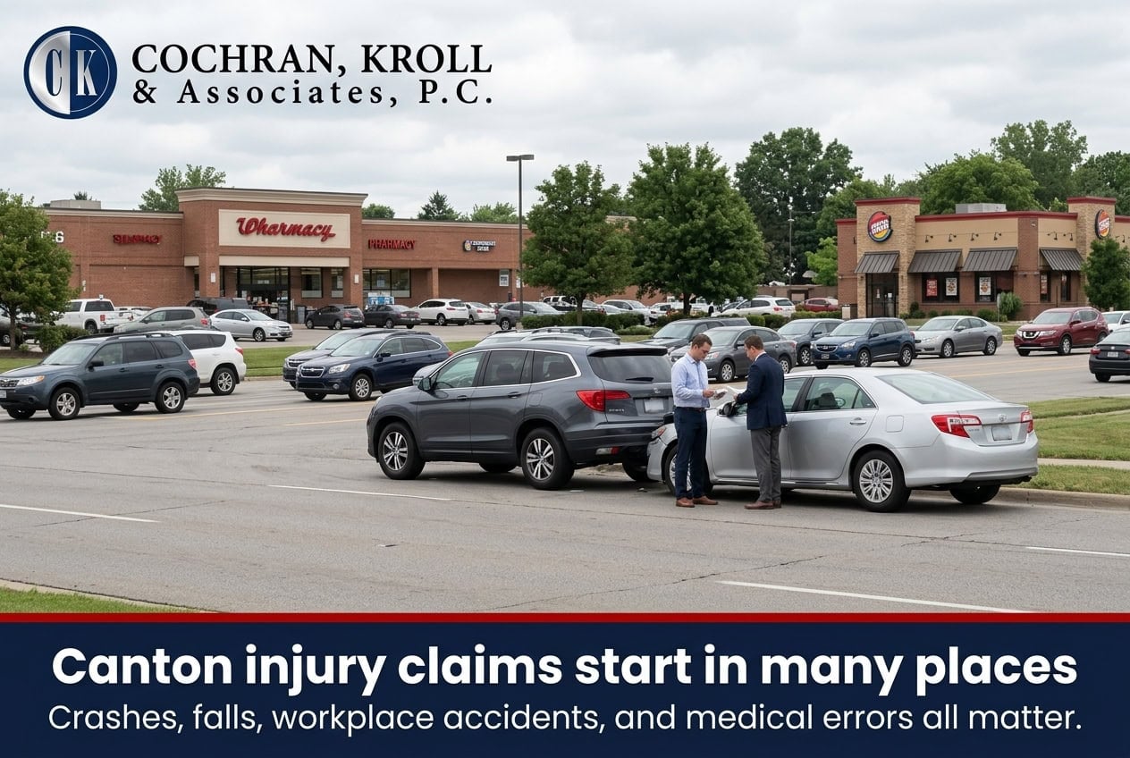 What Types of Accidents Lead to Injury Claims in Canton?