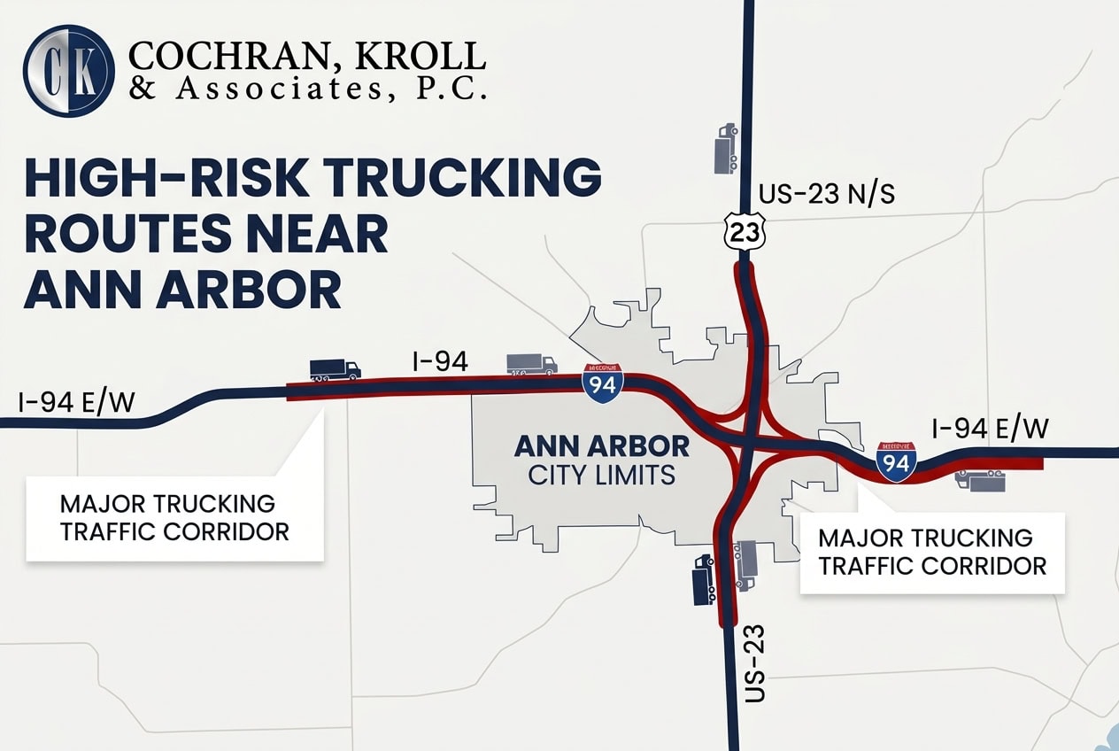 ann arbor trucking corridor map