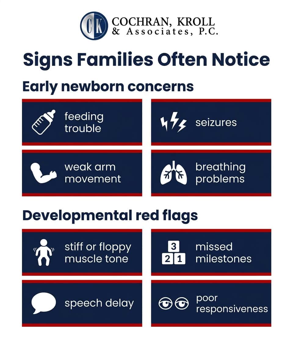 Checklist of newborn concern signs