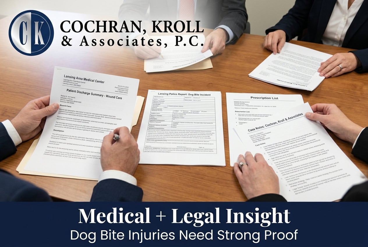 Medical legal dog bite review scene