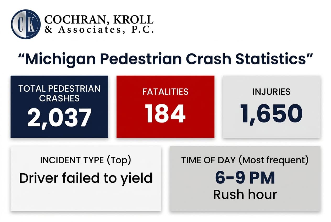 Michigan pedestrian crash statistics overview