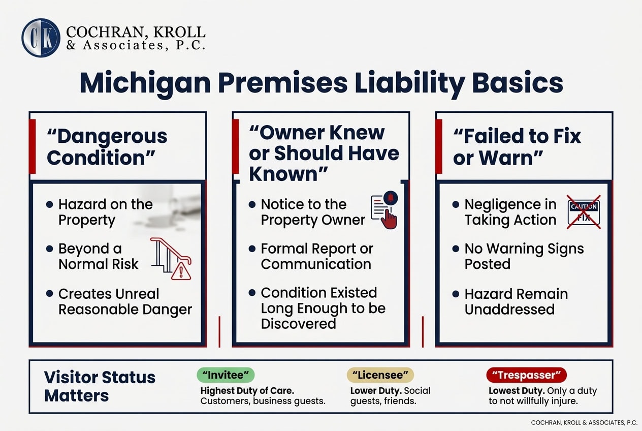 Michigan premises liability law explained