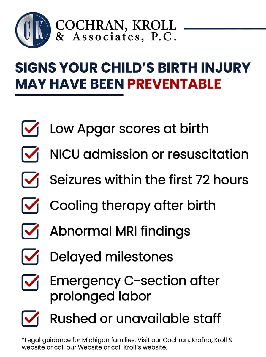 signs a birth injury may have been preventable