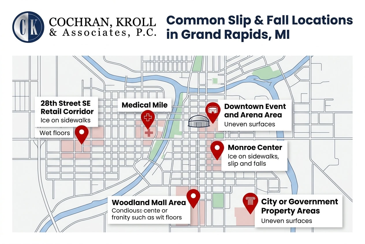 Common grand rapids fall locations map