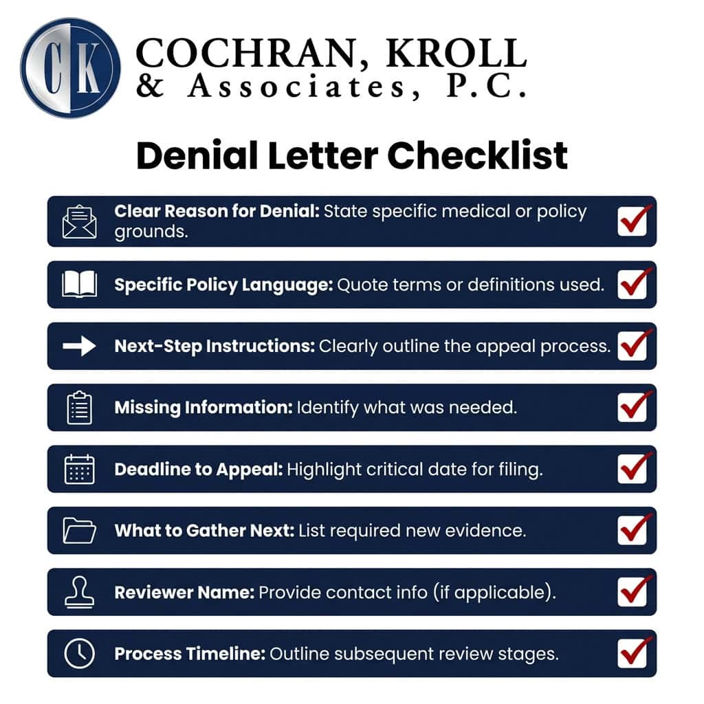 Denial letter checklist