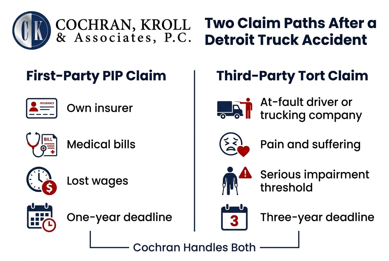 Michigan truck accident claim paths