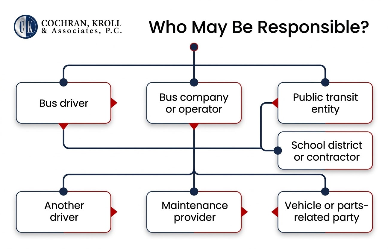 Who may be responsible in a bus accident
