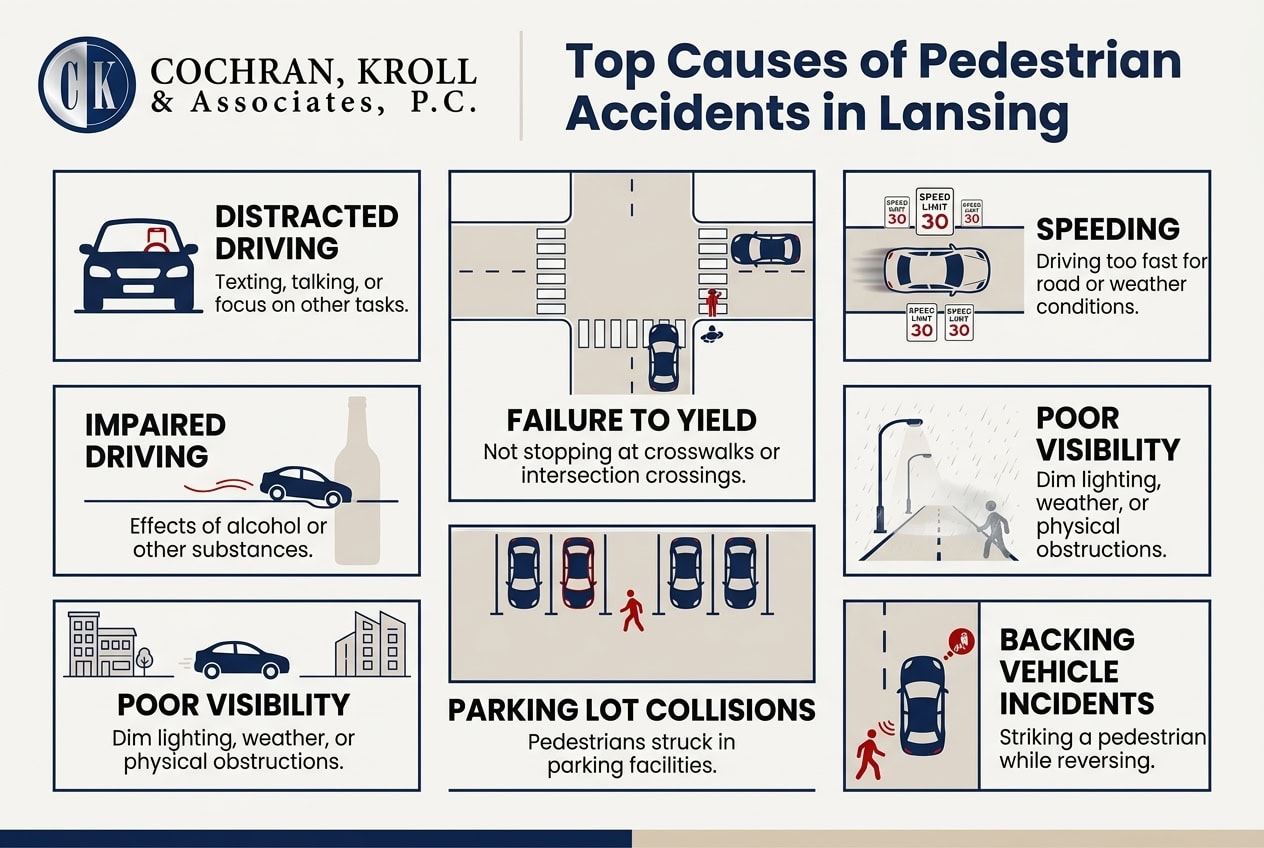 Common Causes of Pedestrian Accidents in Lansing