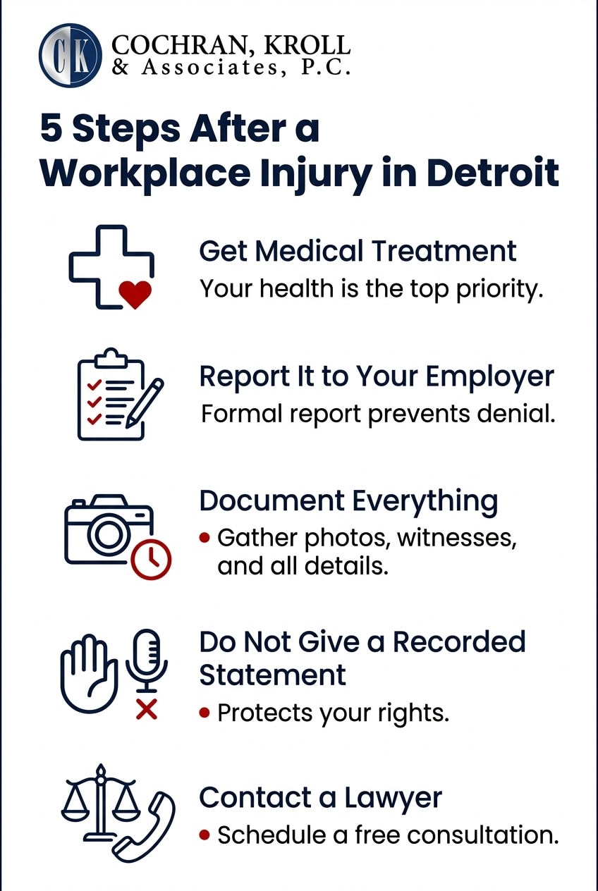 Steps to Take After a Workplace Injury in Detroit