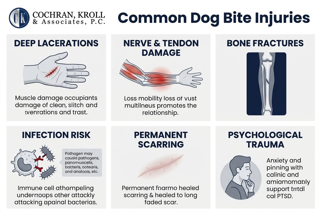 Common dog bite injury types