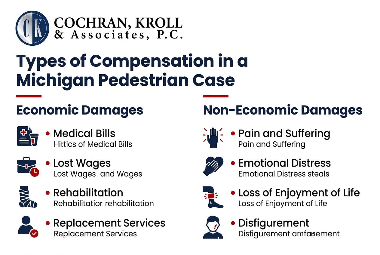 Compensation in a michigan pedestrian case