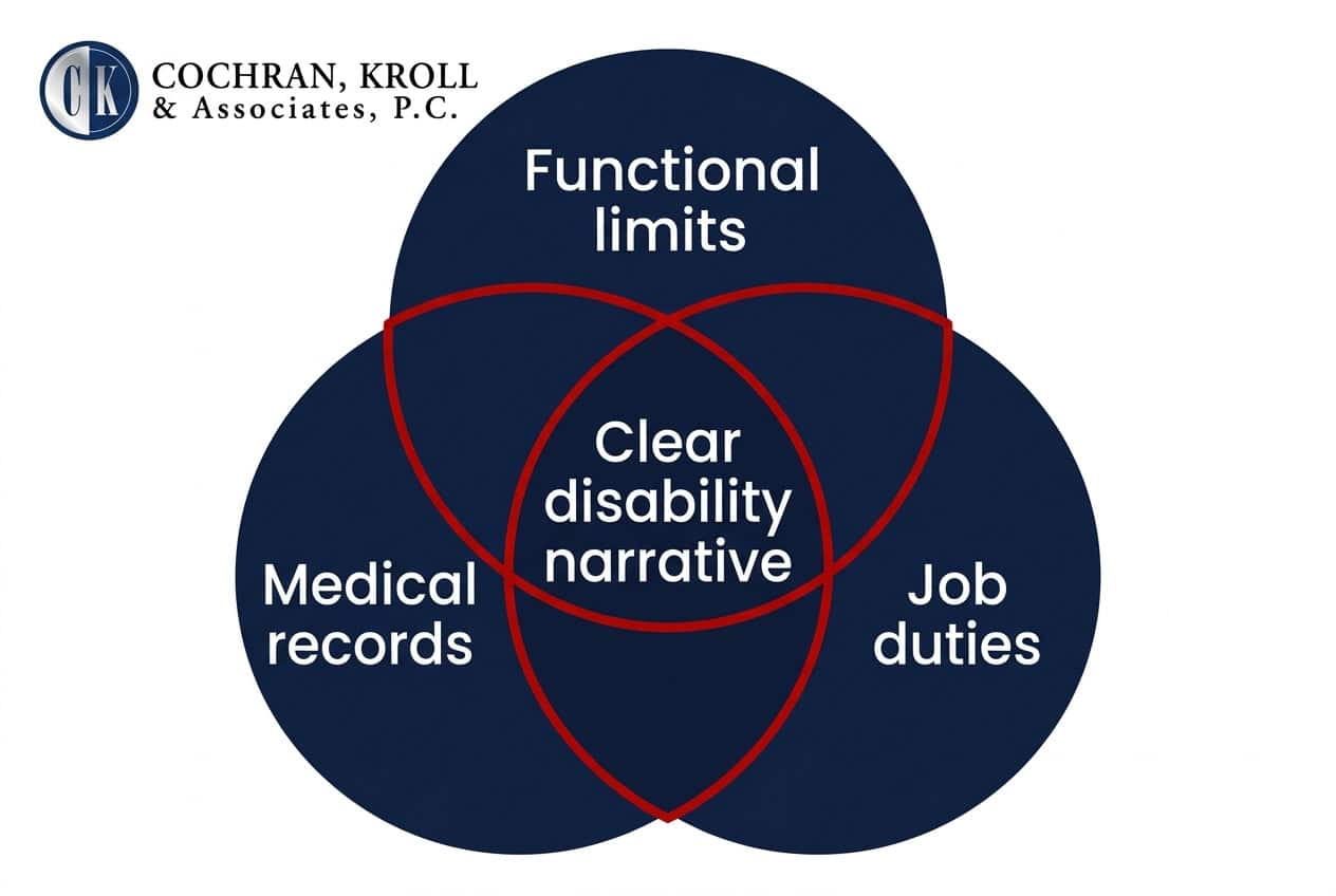 evidence triad for a clear disability narrative