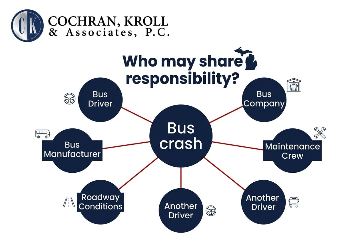 who may share responsibility bus crash