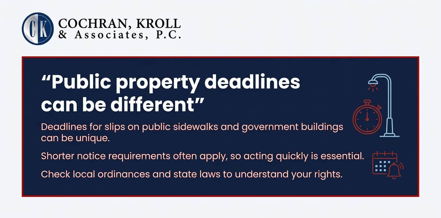 What deadlines and special rules matter on public property?