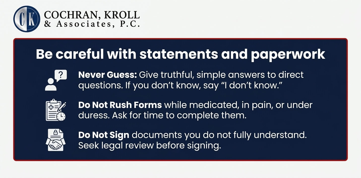 Warning: common mistakes that can hurt a claim