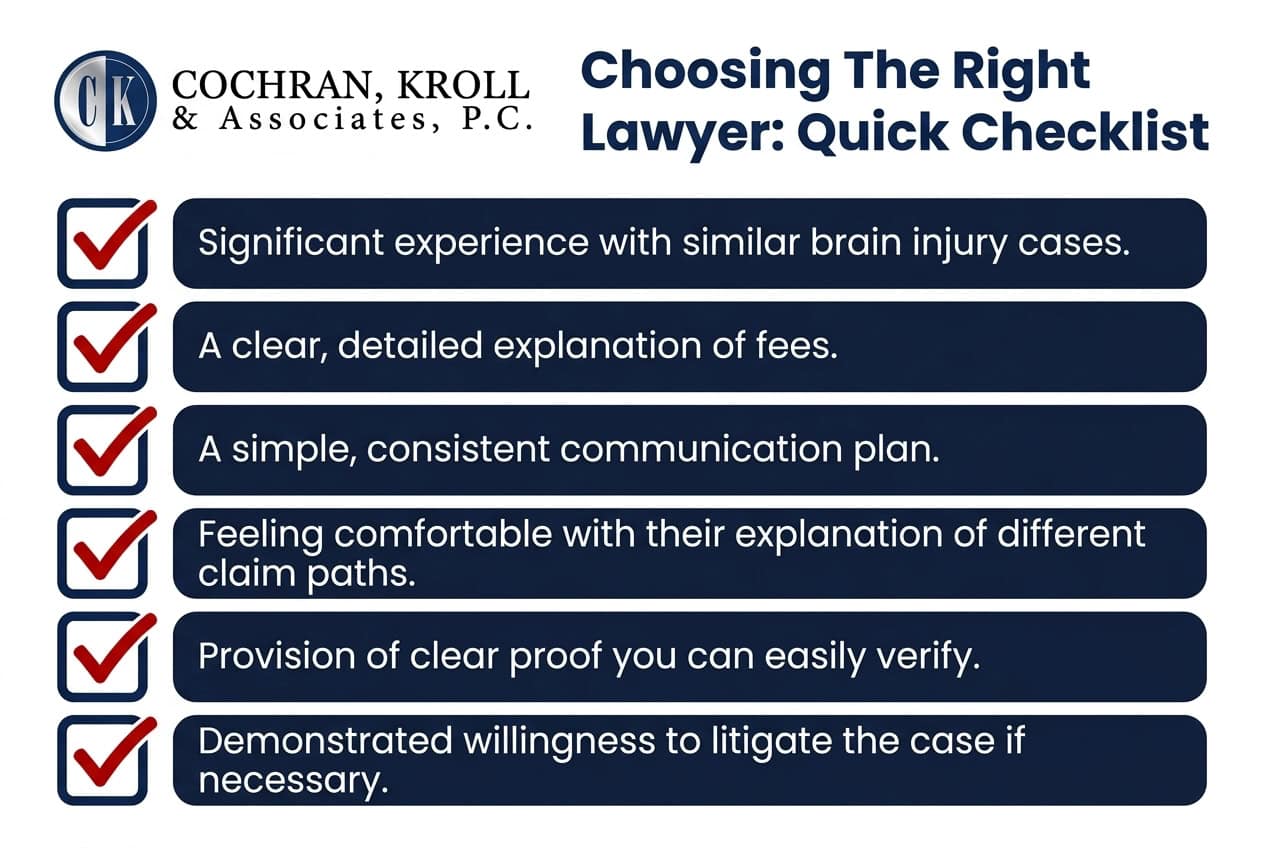 How do you choose the right brain injury attorney (quick checklist)?