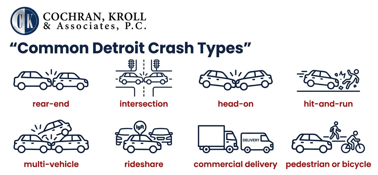 What types of Detroit car accidents do we handle?